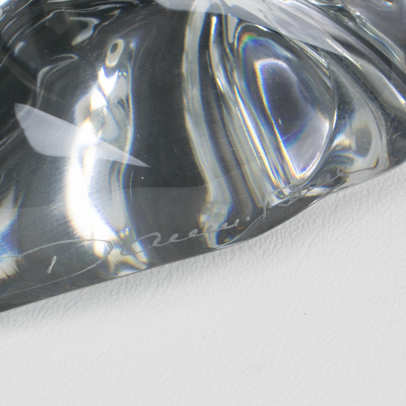Daum France Crystal Desktop Accessory Paperweight Sculpture, circa 1950 For Sale 2