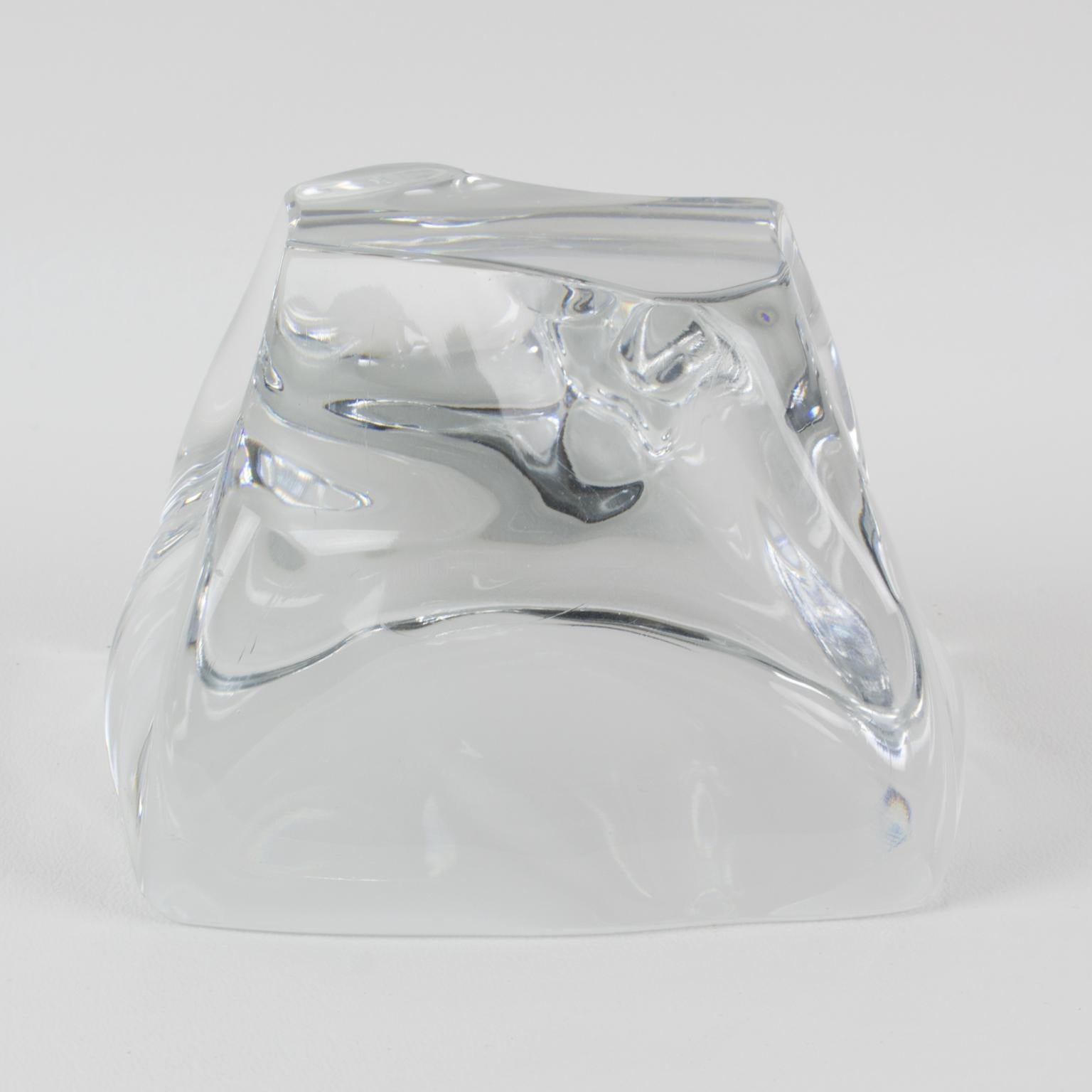 Mid-20th Century Daum France Crystal Desktop Accessory Paperweight Sculpture For Sale