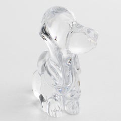 Daum France Crystal Dog Basset Paperweight or Decorative Sculpture