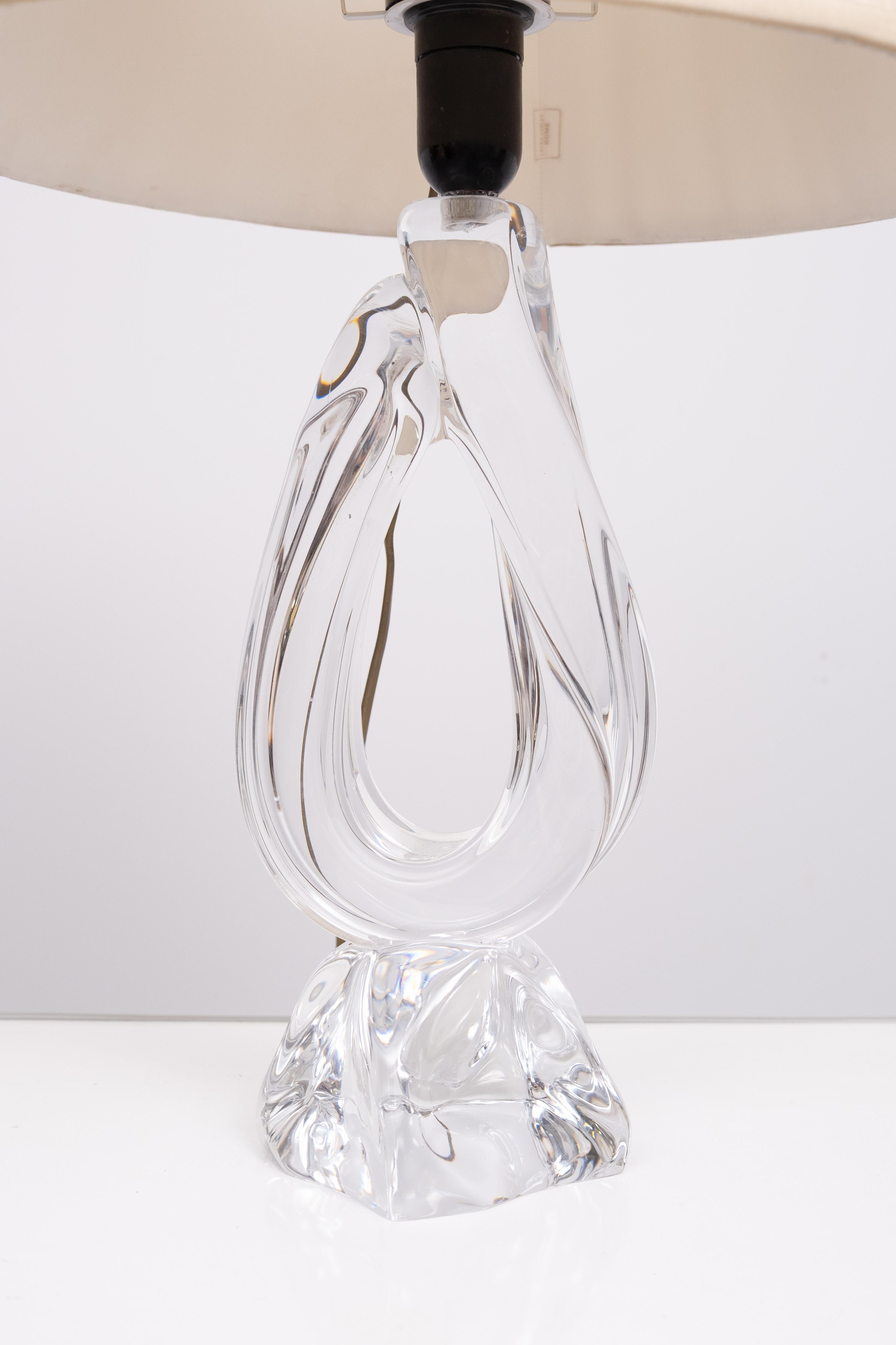 Mid-Century Modern Daum France Crystal Glass table lamp 1965 For Sale