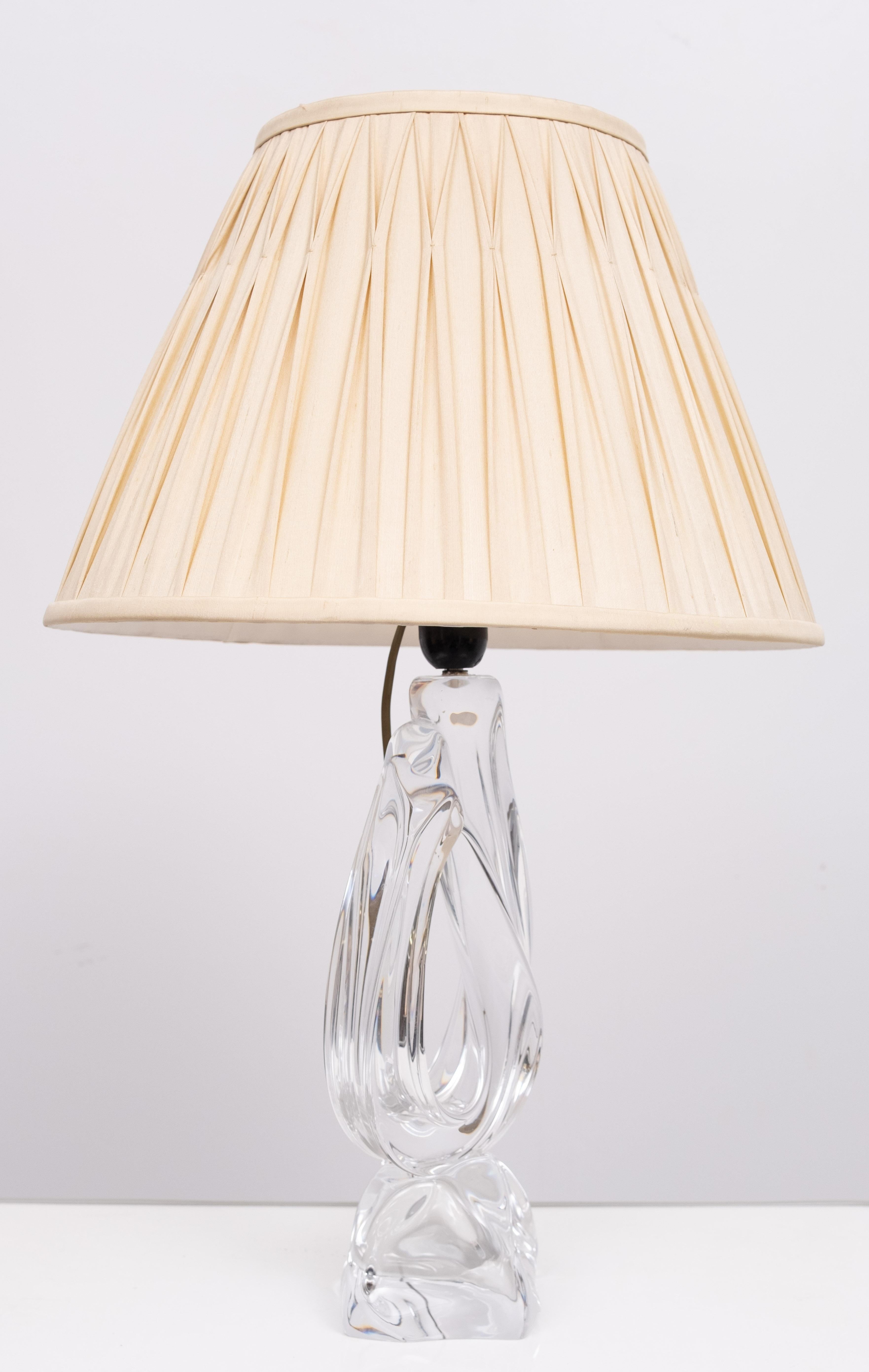 French Daum France Crystal Glass table lamp 1965 For Sale