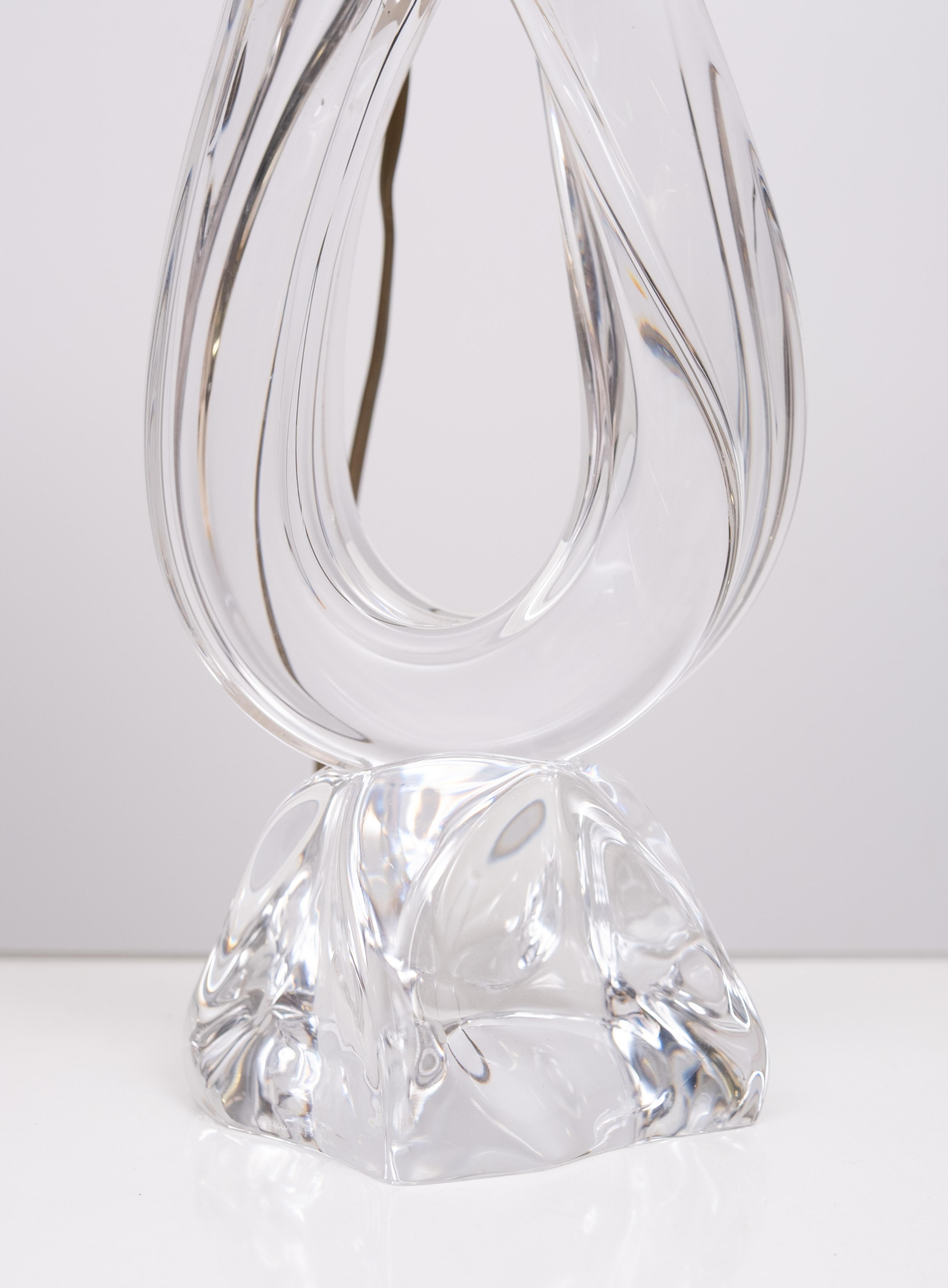 Mid-20th Century Daum France Crystal Glass table lamp 1965 For Sale