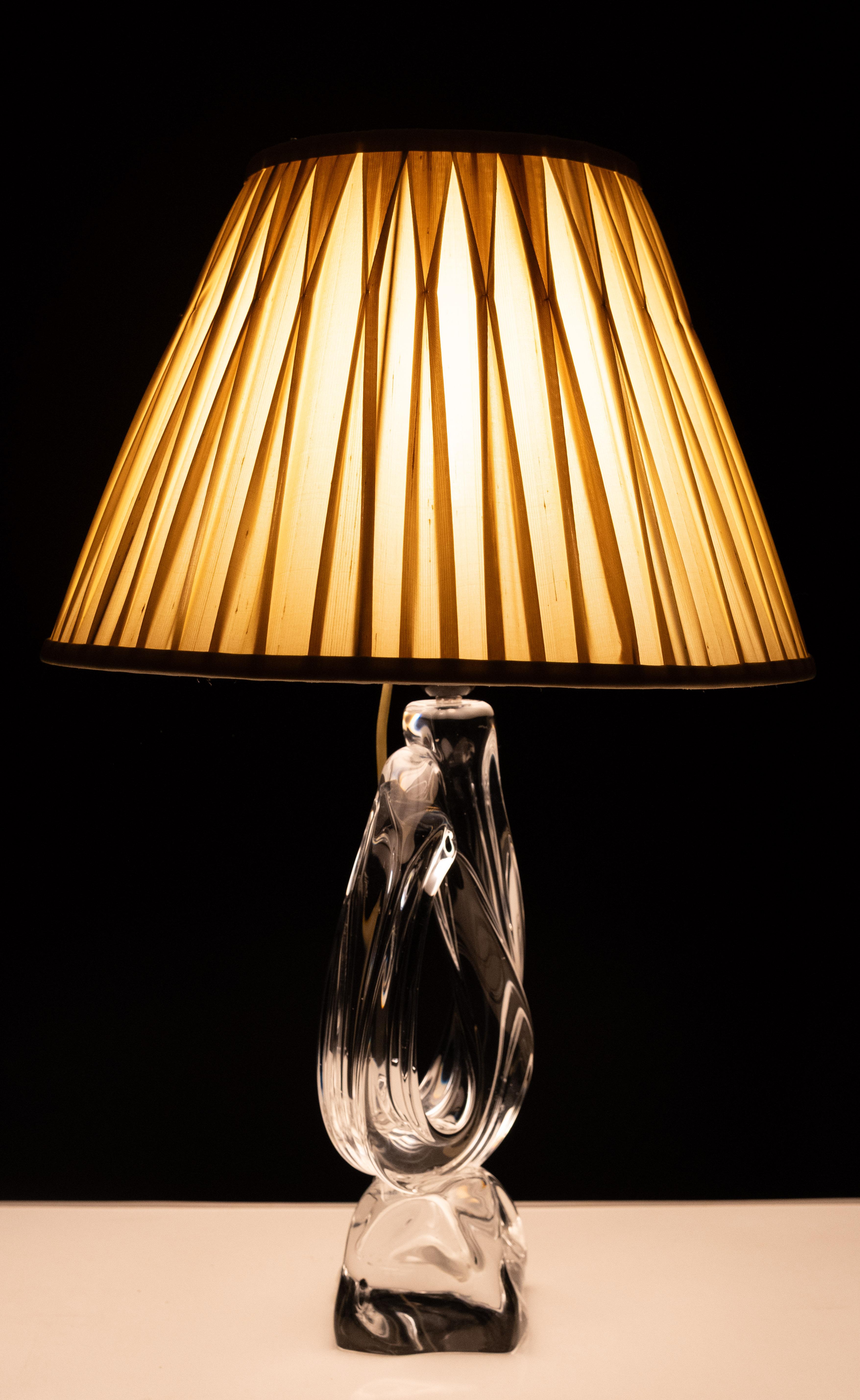 Daum France Crystal Glass table lamp 1965 For Sale 2