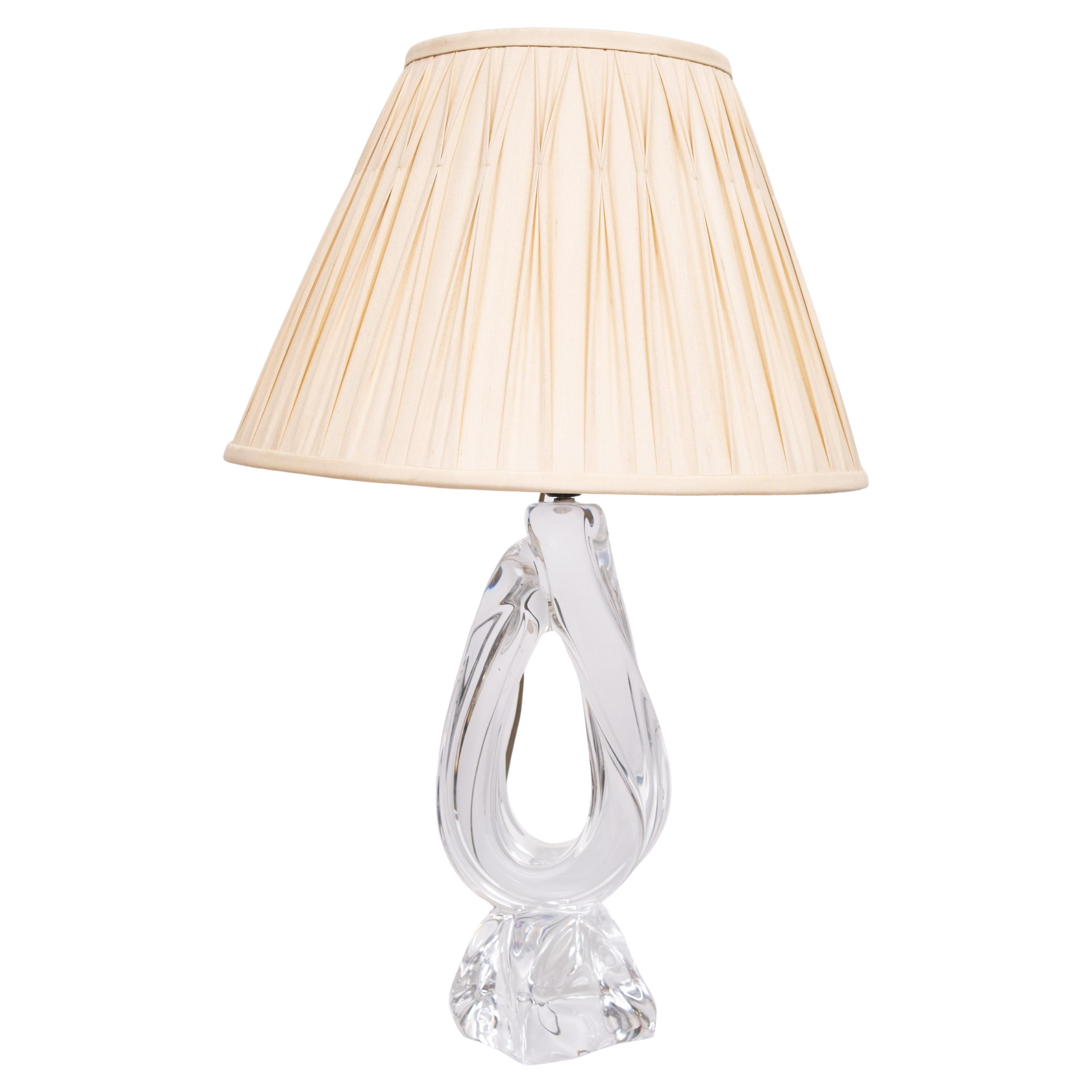 Daum France Crystal Glass table lamp 1965 For Sale