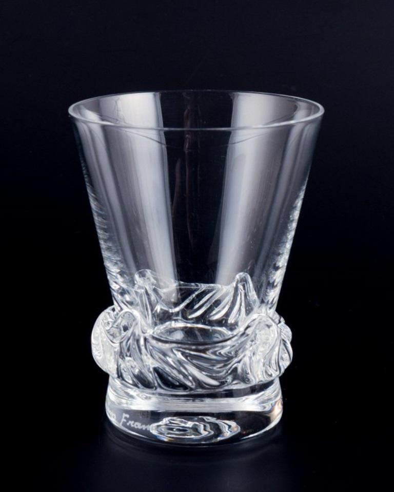 Glass Daum, France, crystal liqueur set,  a carafe and seven liqueur glassses For Sale