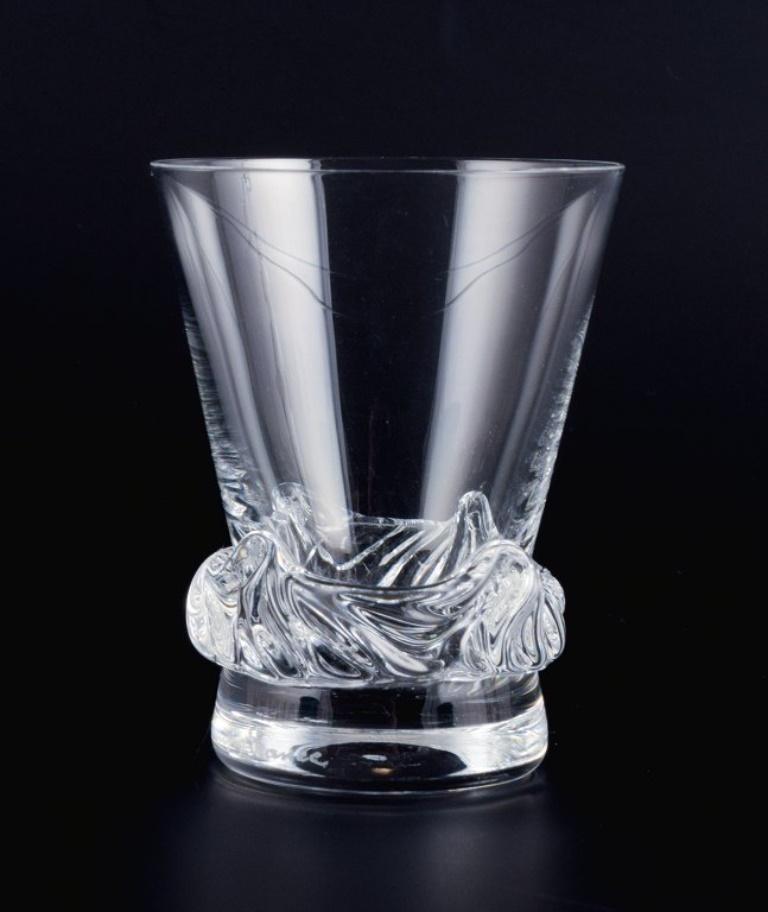 Daum, France, crystal liqueur set,  a carafe and seven liqueur glassses For Sale 1