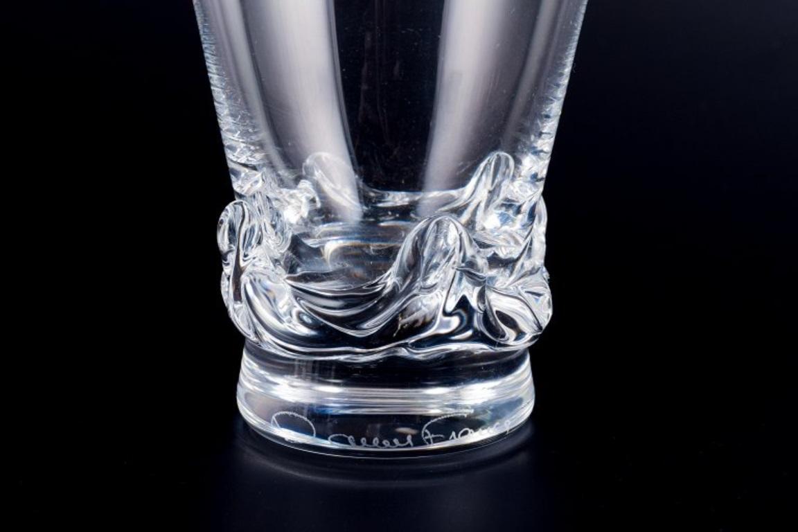Daum, France, crystal liqueur set,  a carafe and seven liqueur glassses For Sale 2