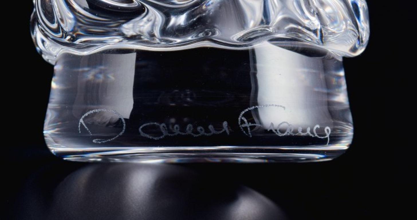 Daum, France, crystal liqueur set,  a carafe and seven liqueur glassses For Sale 3