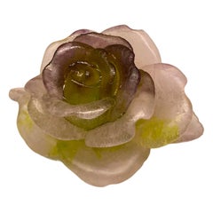 Daum, France Crystal Rose Passion Paperweight/ Decorative Piece