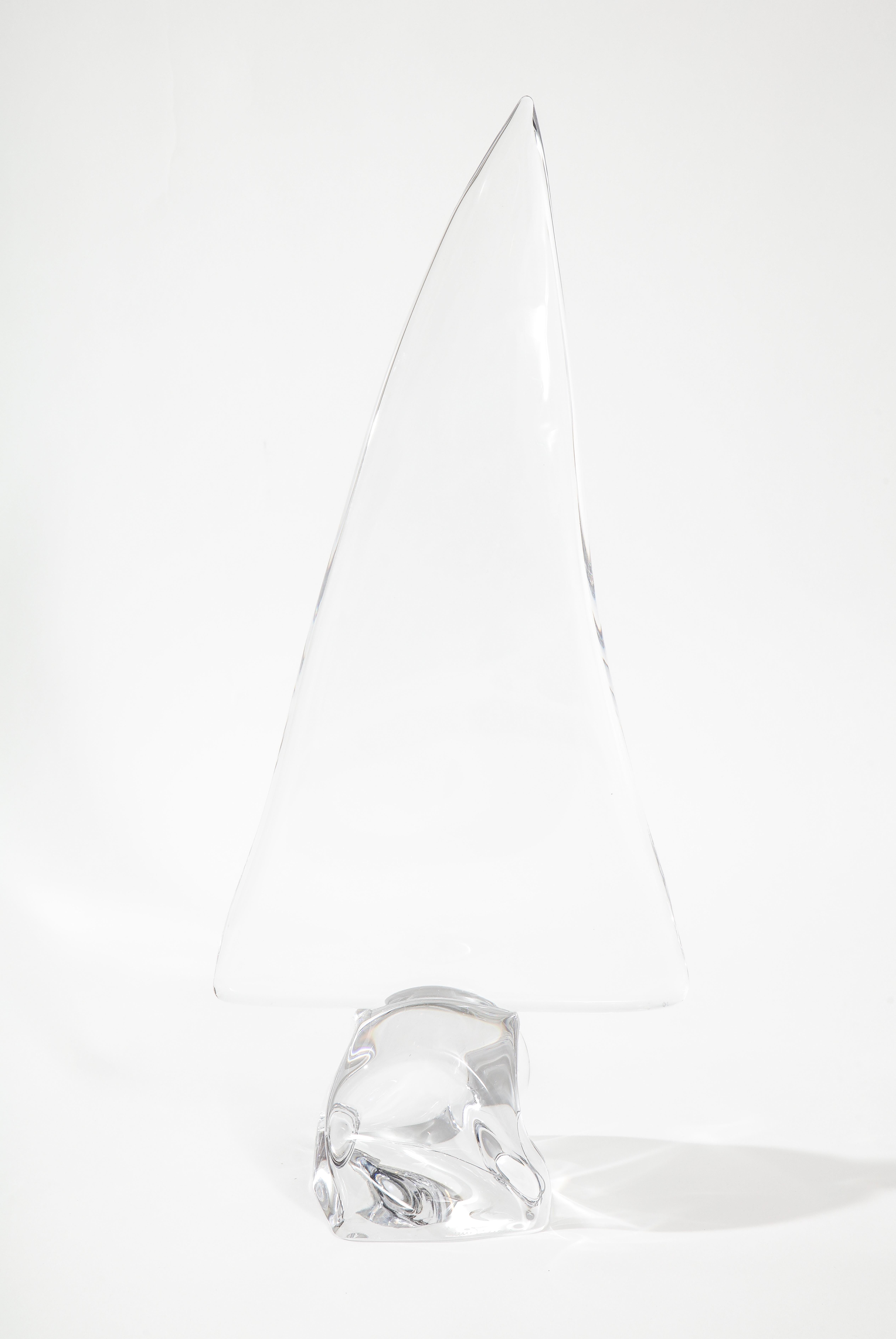 French Daum France Crystal Sailboat Sculpture