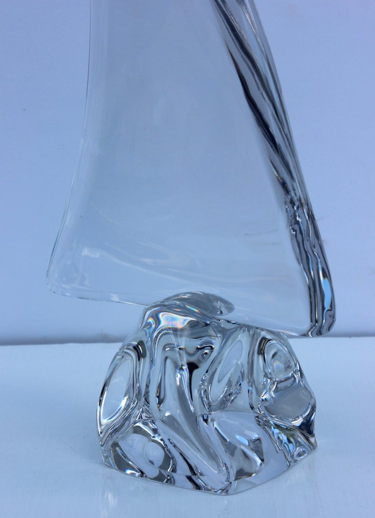 Daum France Crystal Sailboat Sculpture For Sale at 1stdibs