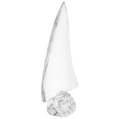 Daum France Crystal Sailboat Sculpture