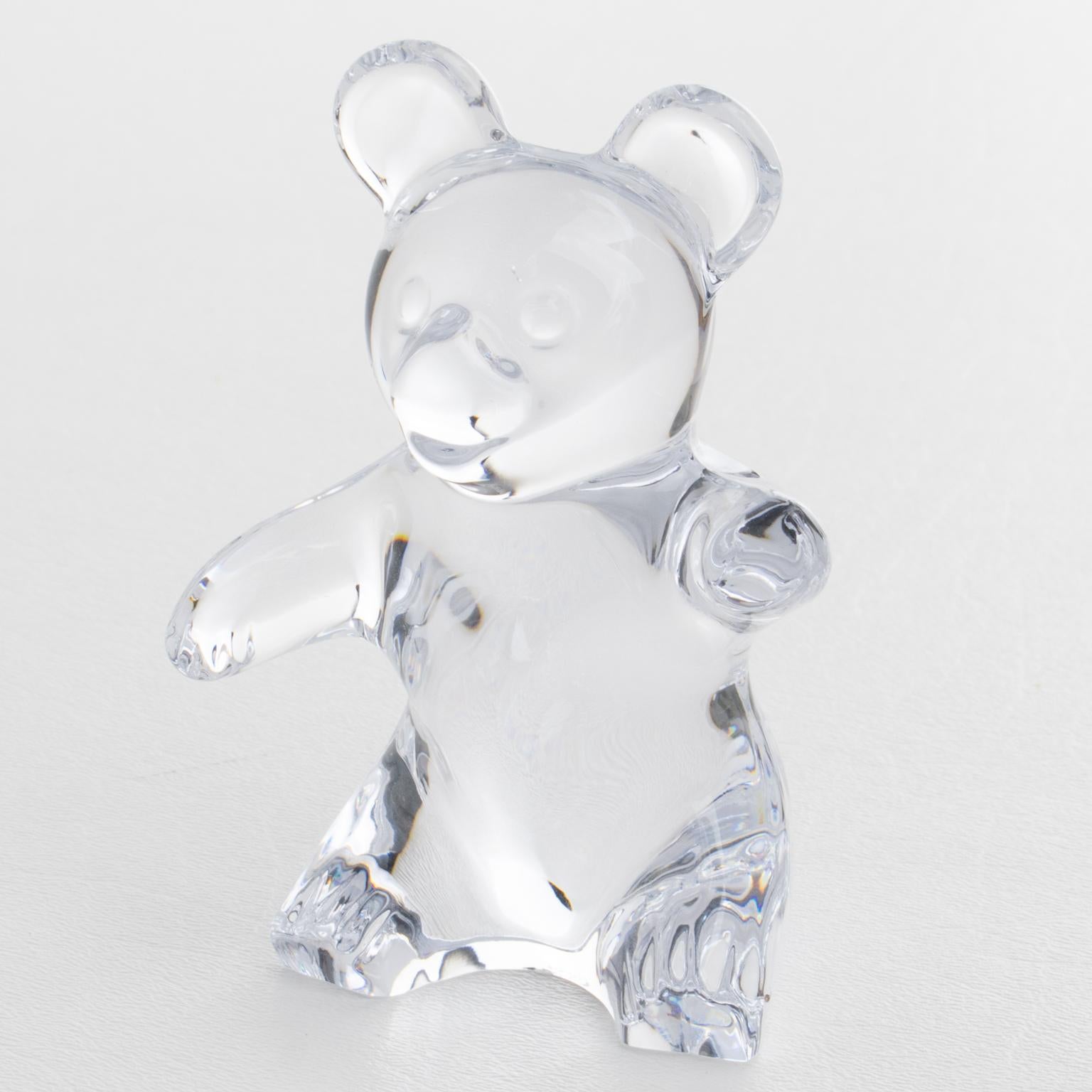Pisapapeles o Escultura Decorativa Oso de Peluche de Cristal Daum France finales del siglo XX en venta