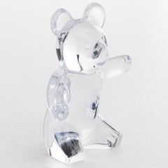 Daum France Crystal Teddy Bear Paperweight Sculpture