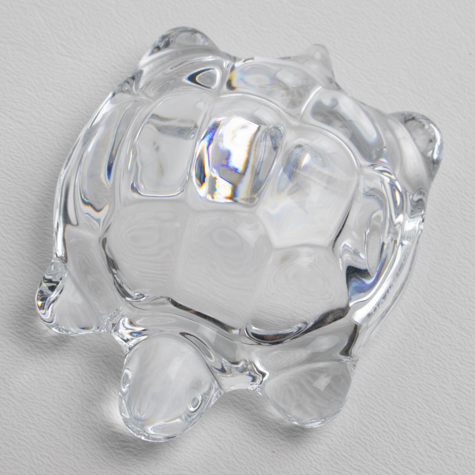 Presse-papiers ou sculpture décorative de tortue en cristal de Daum France Excellent état - En vente à Atlanta, GA