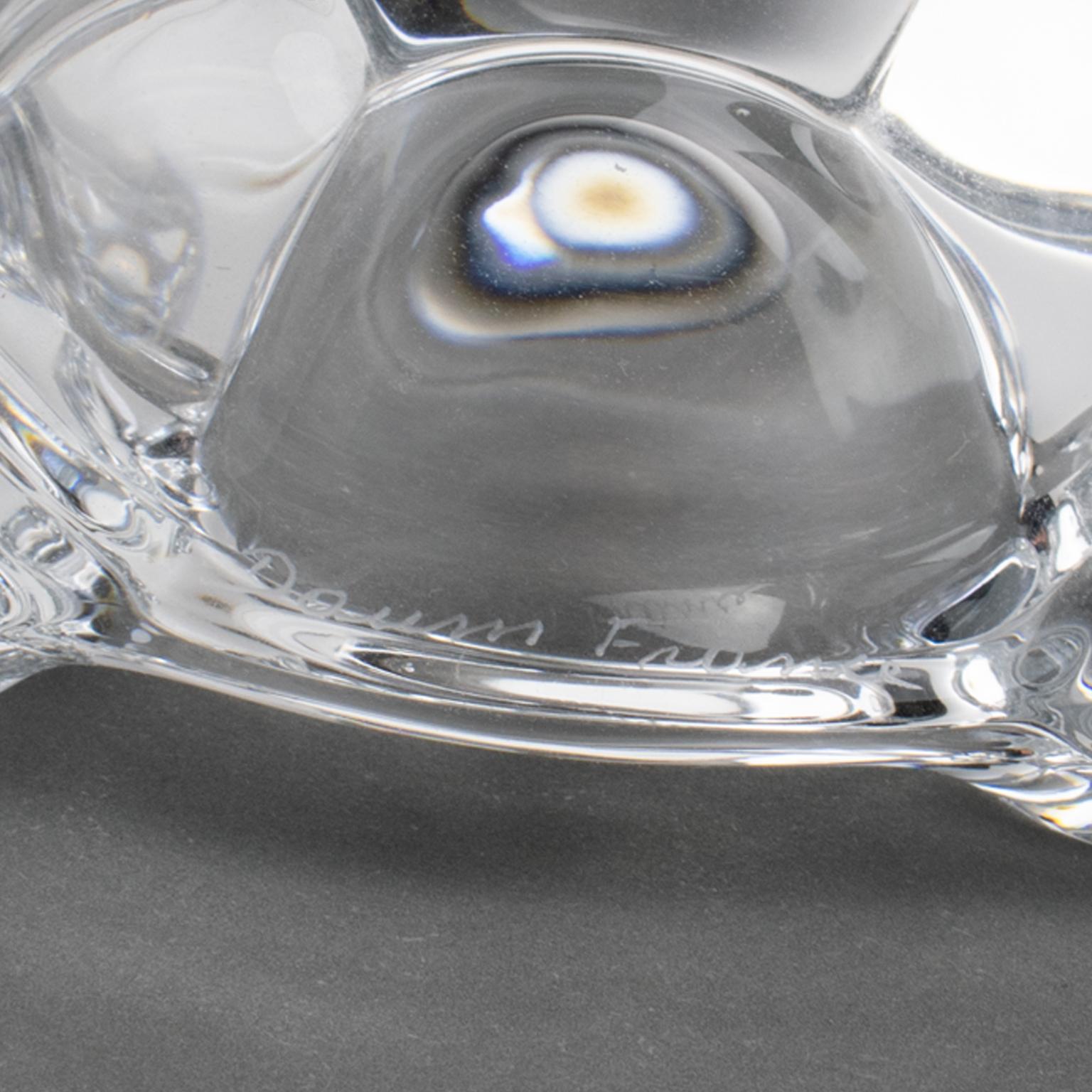 Presse-papiers ou sculpture décorative de tortue en cristal de Daum France en vente 1