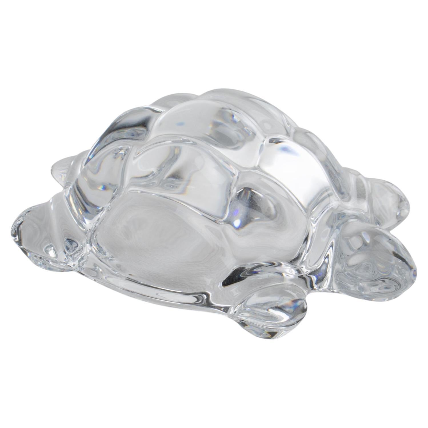 Daum France Crystal Turtle Paperweight or Decorative Sculpture