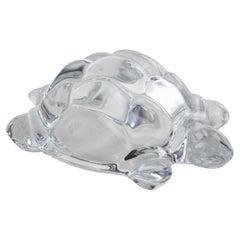 Daum France Crystal Turtle Paperweight or Decorative Sculpture