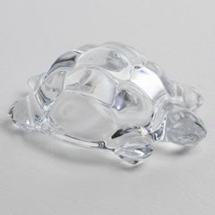 Daum France Crystal Turtle Paperweight Sculpture, circa 1970