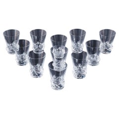 Daum, France, eleven port wine glasses. Model: Sorcy.