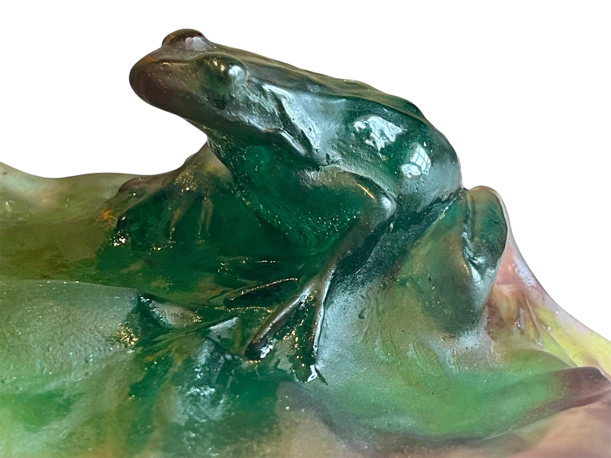 DAUM France - Frosch auf Seerosentablett (Art nouveau) im Angebot