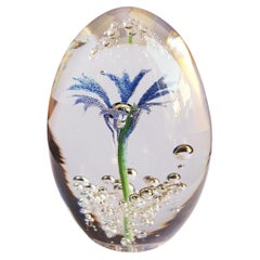 Daum France glass signed paperweight 