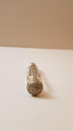 Daum Art Nouveau France Glass Silver Liquor Holder, 1890