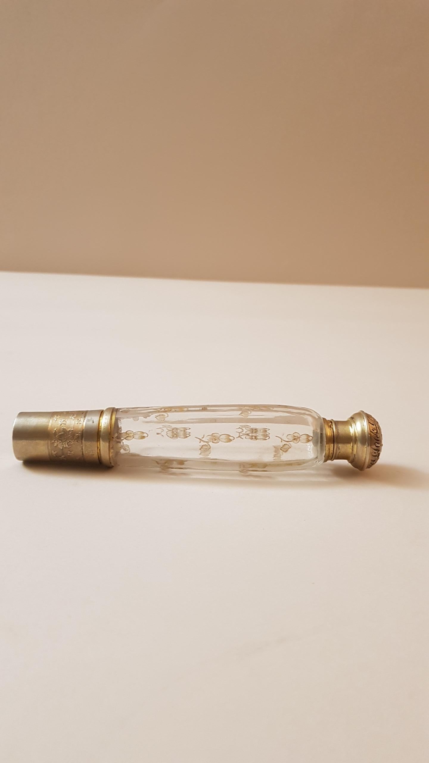 French Daum Art Nouveau France Glass Silver Liquor Holder, 1890 For Sale