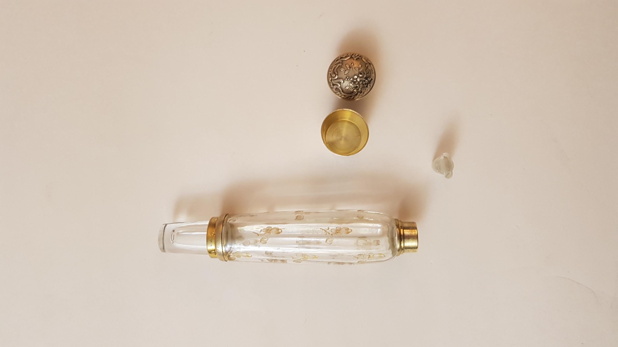 Daum Art Nouveau France Glass Silver Liquor Holder, 1890 For Sale 1
