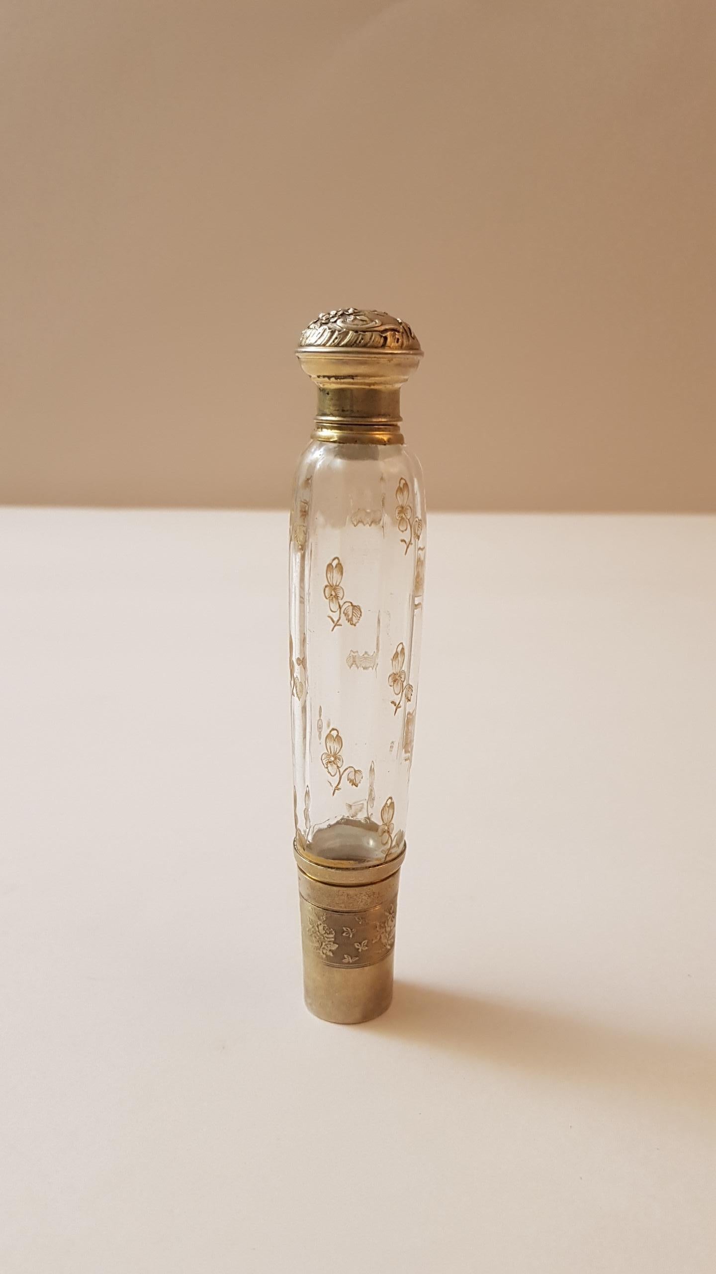 Daum Art Nouveau France Glass Silver Liquor Holder, 1890 For Sale 4