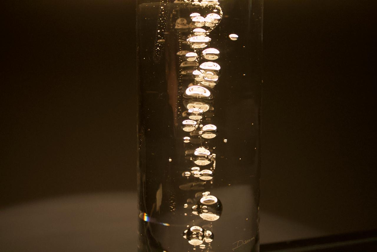 French Daum France Glass Table Lamp with Bubbles, France, 1970s For Sale