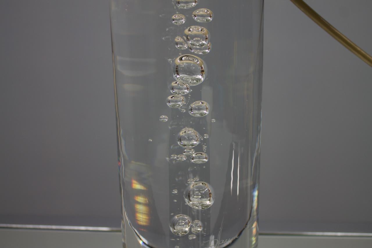 Daum France Glass Table Lamp with Bubbles, France, 1970s In Good Condition For Sale In Frankfurt / Dreieich, DE