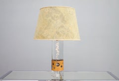 Daum France Glass Table Lamp with Bubbles, France, 1970s
