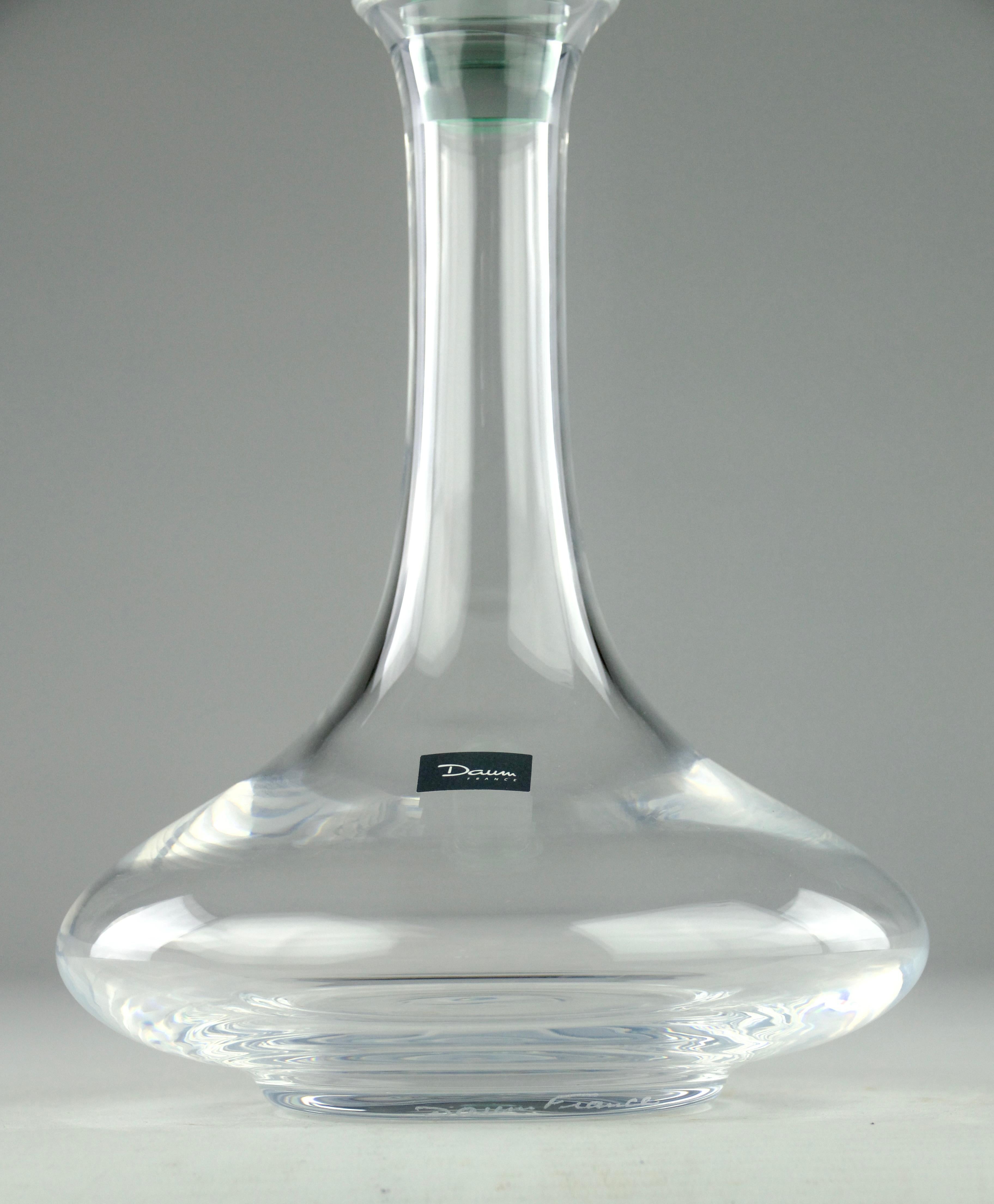 French Daum France, Grapevine Decanter Carafe, France 1980s Luxury Crystalware Service For Sale