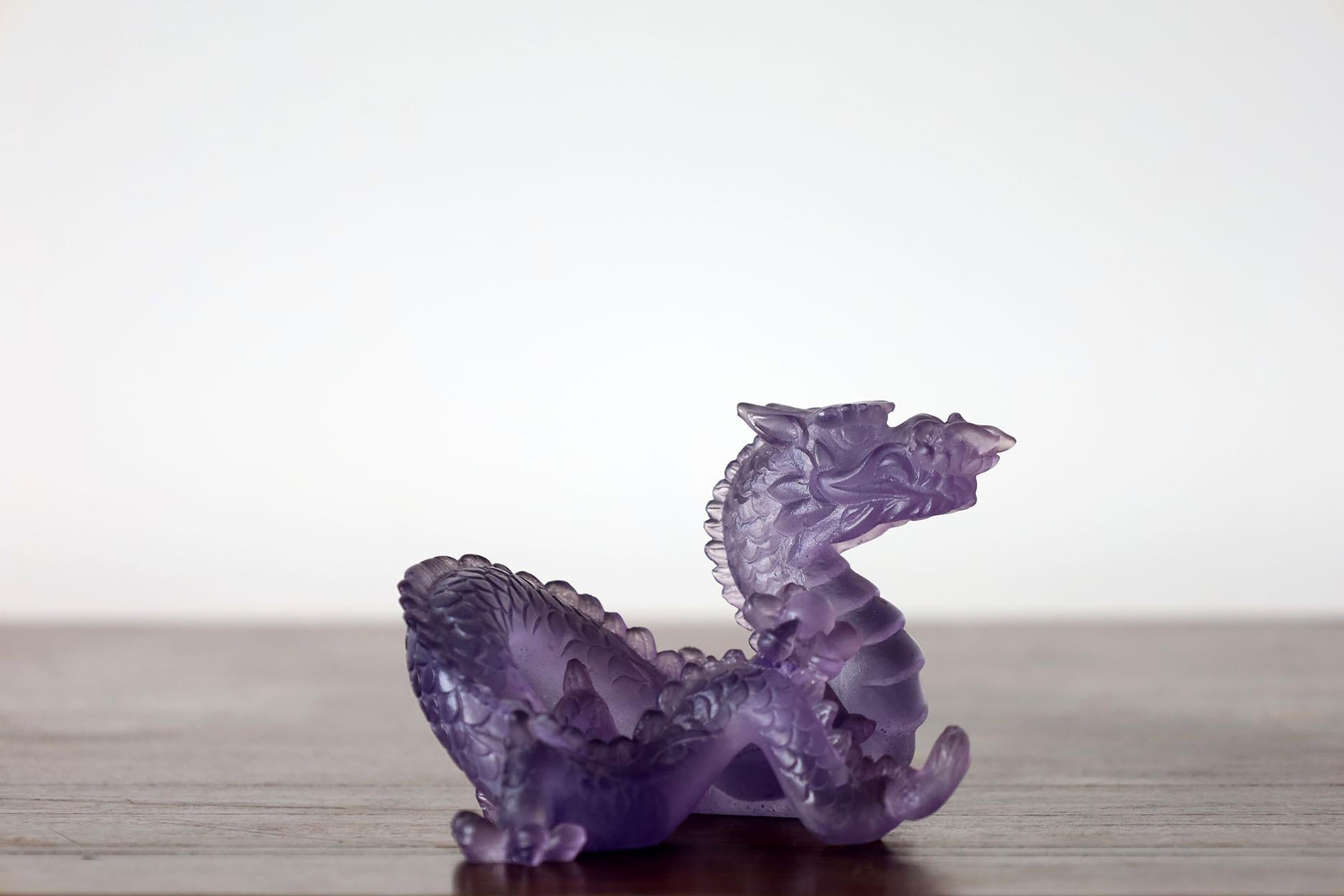 Daum France Le Amethyst Crystal Dragon Sculpture For Sale 3