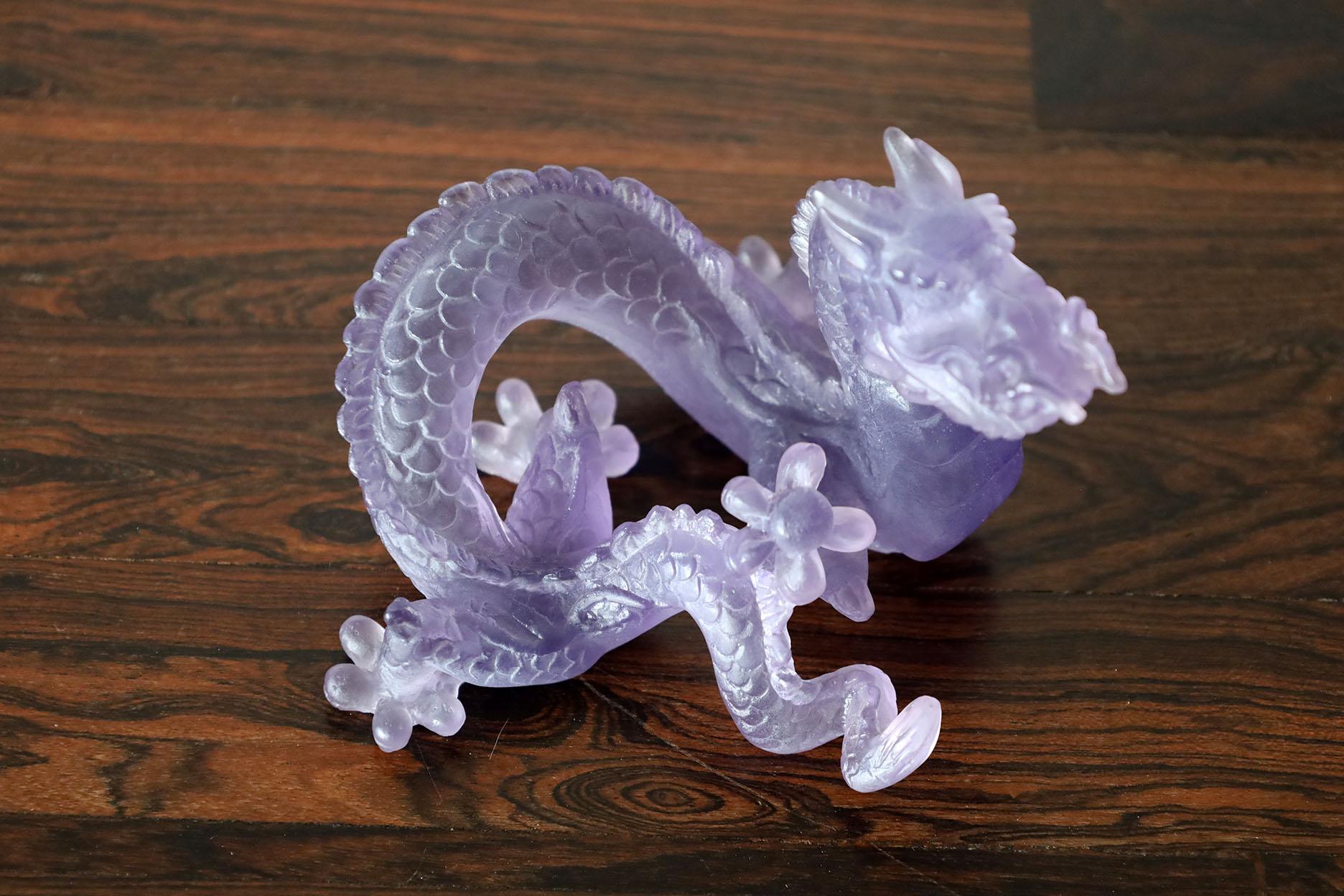 Daum France Le Amethyst Crystal Dragon Sculpture For Sale 5