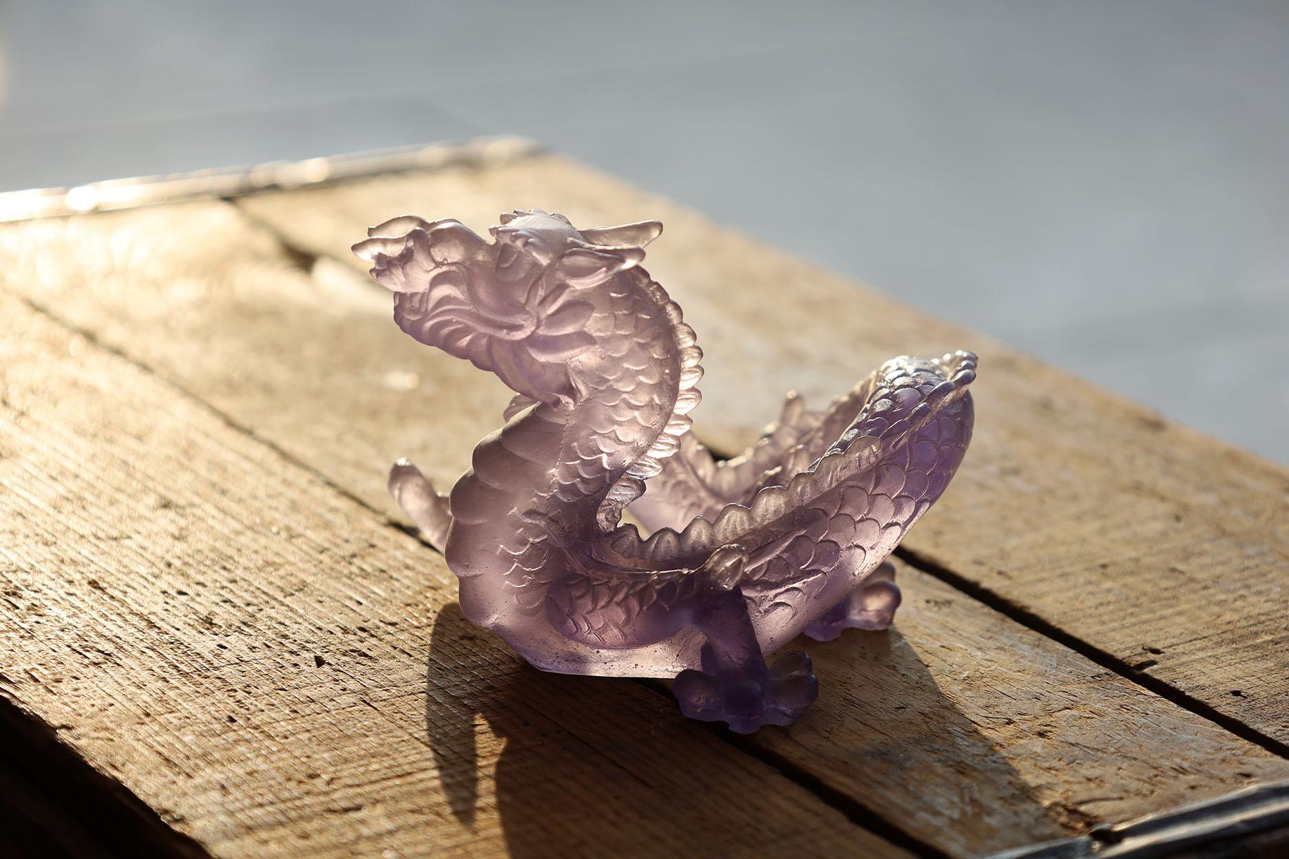 Daum France Le Amethyst Crystal Dragon Sculpture For Sale 1