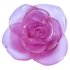 Daum France - Briefbeschwerer Dekorative Blume Rose Passion Rosa Kristall