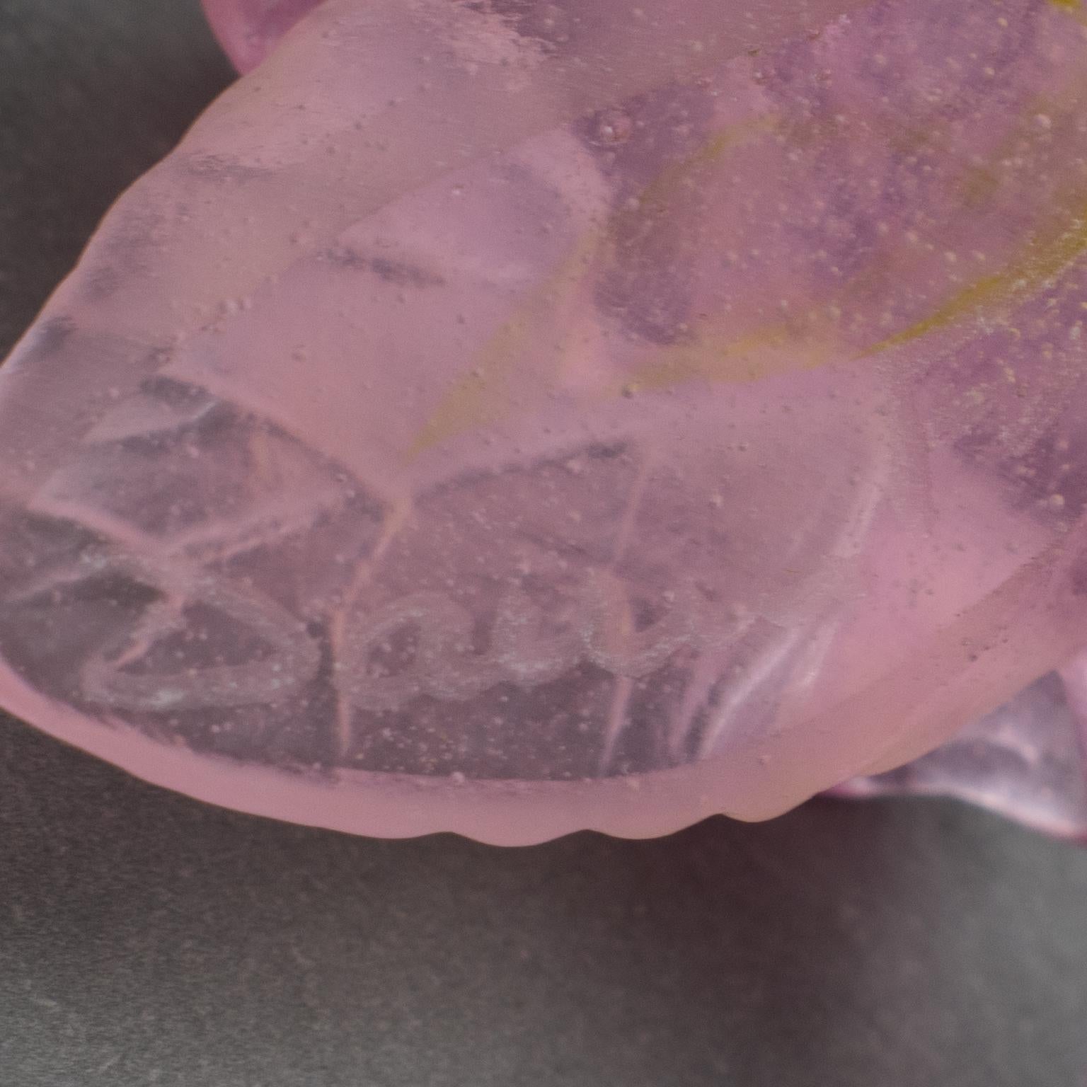 Daum France Pate de Verre Crystal Rose Paperweight or Decorative Sculpture 1