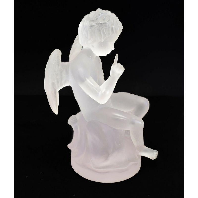 Daum France Pate De Verre Cupidon Sculpture, Ltd Ed of 375. Original Box 18.25