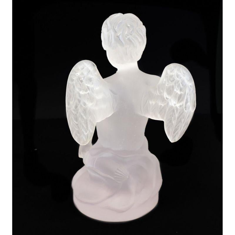 French Daum France Pate De Verre Cupidon Sculpture, Ltd Ed of 375, Original Box