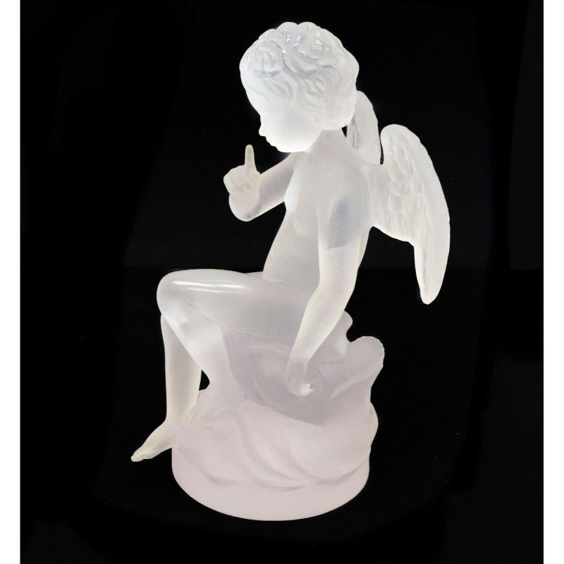 Daum France Pate De Verre Cupidon Sculpture, Ltd Ed of 375, Original Box In Good Condition In Gardena, CA