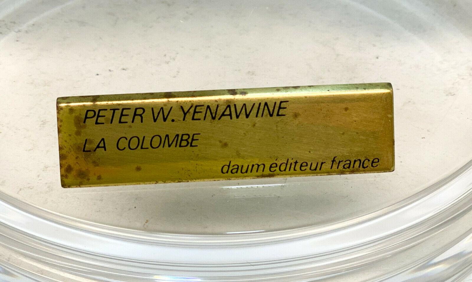 Art Glass Daum France Pate De Verre Dove Bird Sculpture, La Colombe by Peter W. Yenawine For Sale