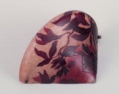 Daum, France. Pâte de verre lampshade/wall lamp. Flowers in purple glass.