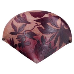 Daum, France. Pâte de verre lampshade/wall lamp. Flowers in purple glass.