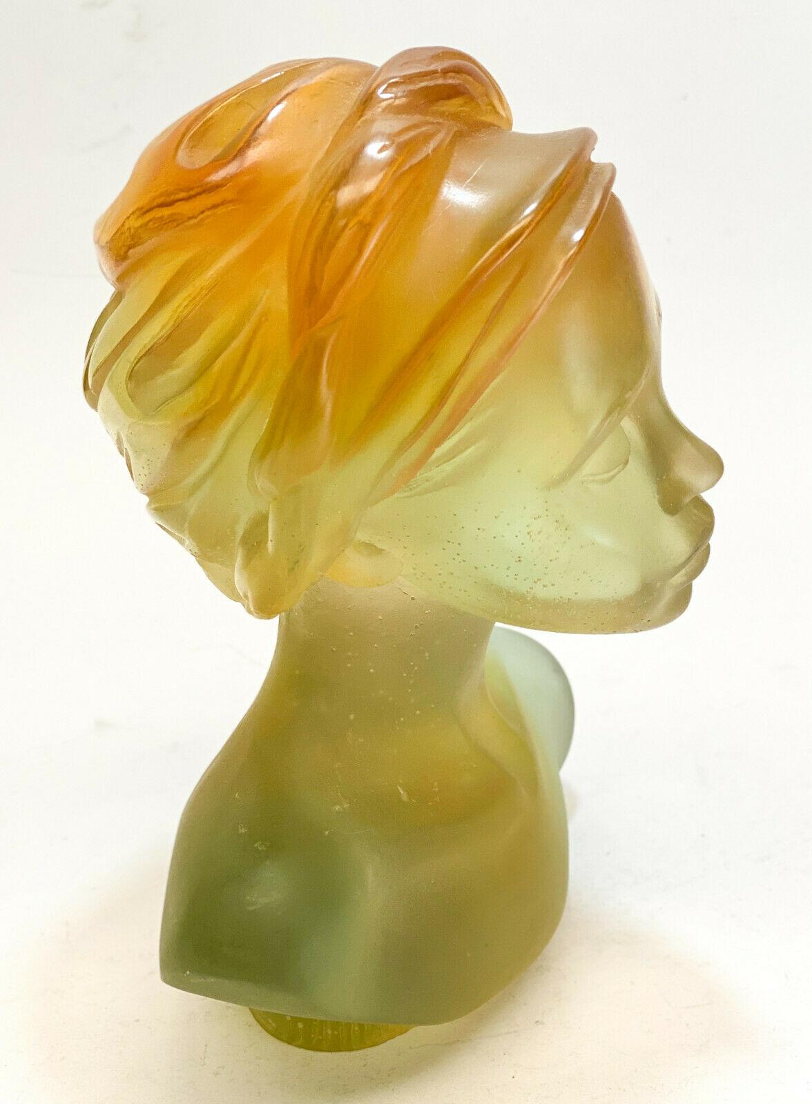 European Daum France Pate De Verre Sculpture, La Persane by Marie Paule Deville Chabrolle For Sale