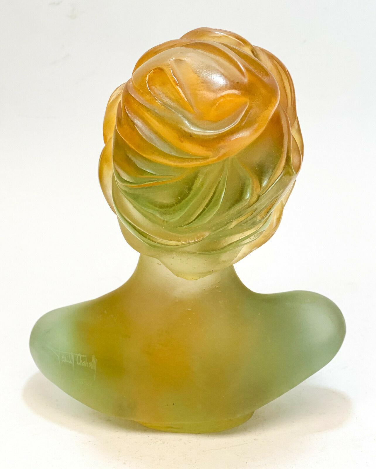 Late 20th Century Daum France Pate De Verre Sculpture, La Persane by Marie Paule Deville Chabrolle For Sale