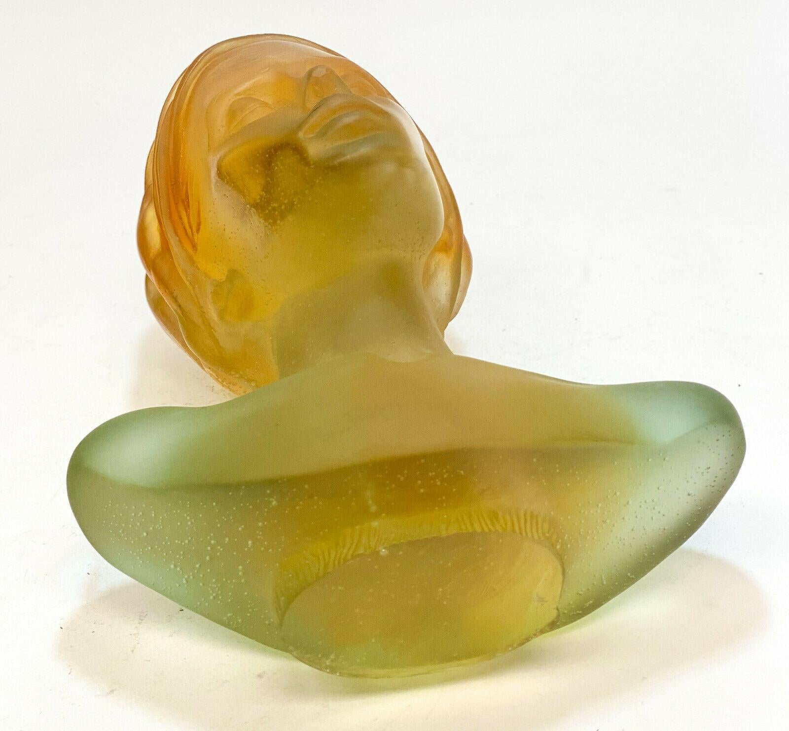 Daum France Pate De Verre Sculpture, La Persane by Marie Paule Deville Chabrolle For Sale 1