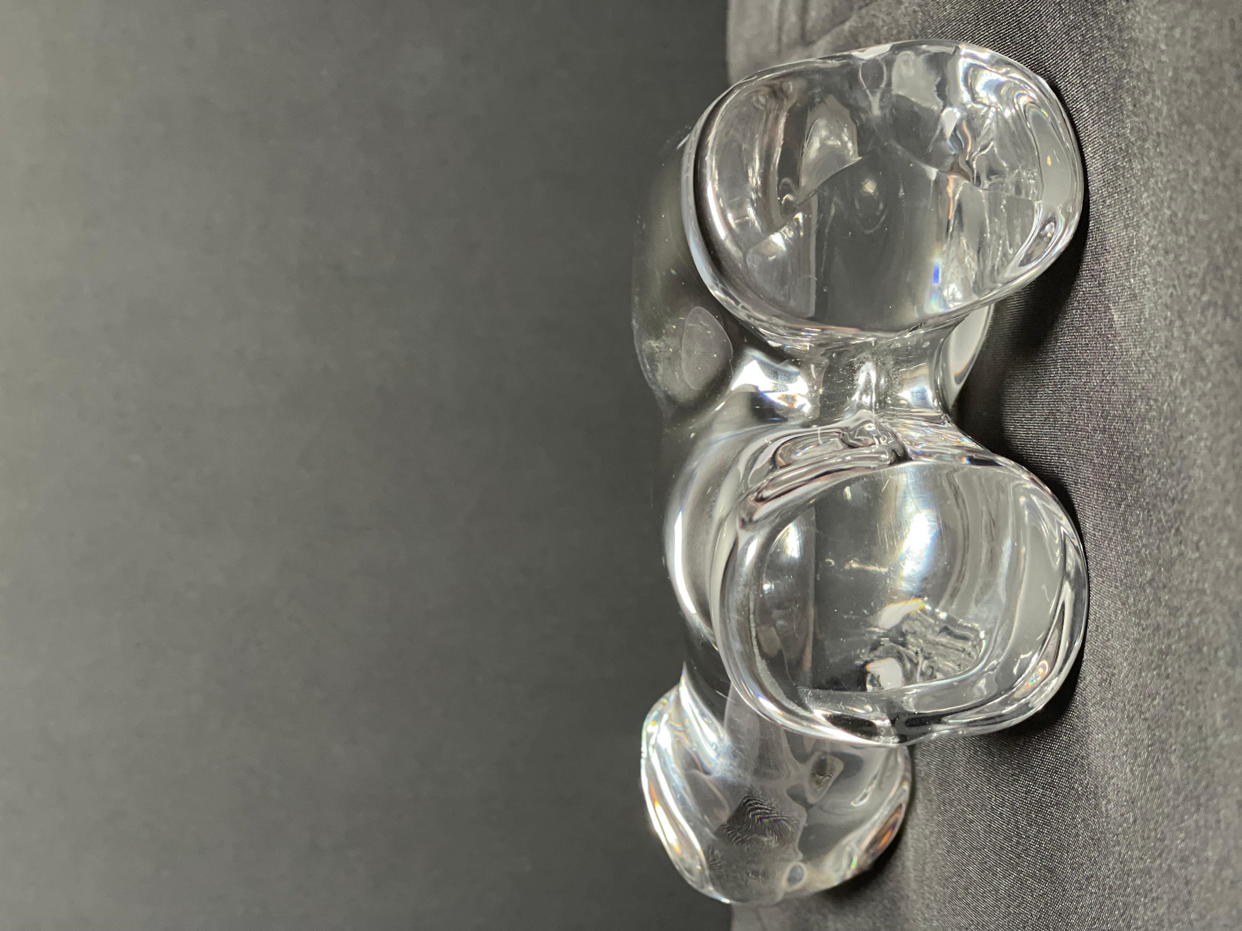 Daum Frankreich Eisbär Glas Kristallklar Moderne Skulptur Briefbeschwerer Figur (Handgeschnitzt) im Angebot
