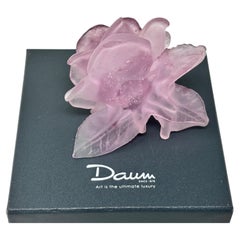 Daum France, "Rose Passion", fermacarte in pâte de verre "Crystal Rose", anni '90